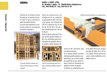  Encofrados / sistemas: Orma, de la empresa Ulma, S. Coop. Ltda.