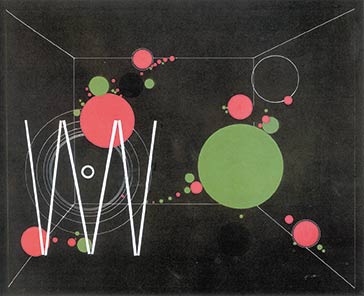  Roman Clemens. Decorado para la obra “Juego de forma, color y sonido –Escena rusa–”, 1929.