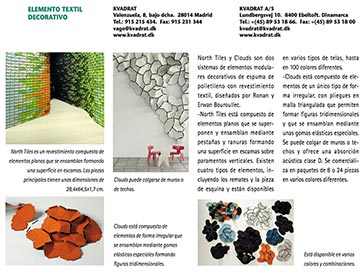  Elemento modular decorativo de espuma de polietileno con revestimiento textil de Kvadrat