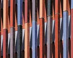 Celosía de barras de terracota de distintos formatos, acabado y colores.